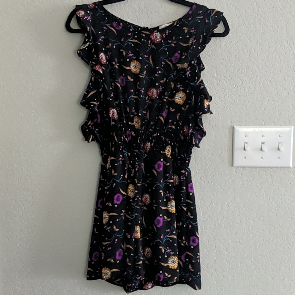 Black Floral Romper